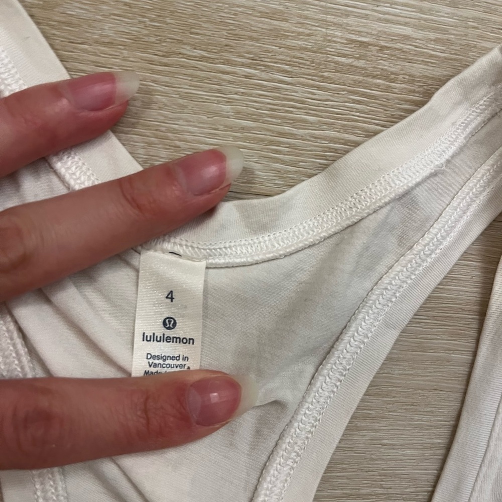 lululemon White Racerback Tank - Picture 2 of 3
